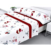 HMS HOMESECRET Juego De Sábanas Coralina Tacto Sedalina Modelo Caperucita Roja (Cama 105)